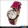 purple fashion quartz japan movement watch lady, quality wristband watch